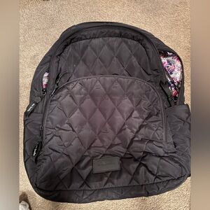 Vera Bradley Black Quilted Bag with Floral Interior